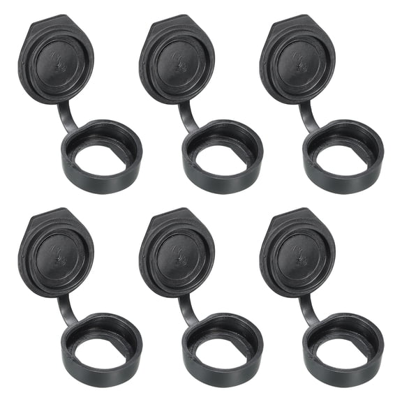 Uxcell 19mm Door Lock Dust Cover, 6 Pack Rubber Waterproof Keys Panel Cam Lock Dust Cover Caps, Black