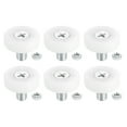thumbnail image 1 of Uxcell 6 Pack Drawer Rollers, 19mm Plastic Drawer Pulley Sliding Positioning Rollers Slide Guide Bearing Small Pulleys with Nuts for File Cabinet Slides, White, 1 of 6