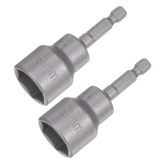 Uxcell 19mm Magnetic Hex Socket 1/4" Hex Shank Magnetic Nut Driver, 2 Pcs
