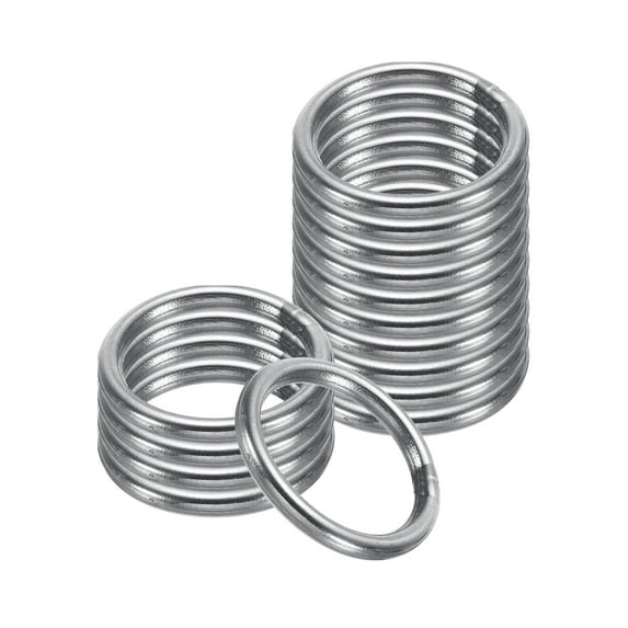 Uxcell 19mm Metal O Rings, 15 Pack 304 Stainless Steel Round Rings for Hardware Bags