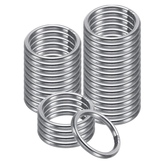 Uxcell 19mm Metal O Rings, 30 Pack 304 Stainless Steel Round Rings for Hardware Bags