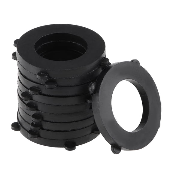 Uxcell 19mm OD 11mm ID 2mm Thick Nitrile Rubber Flat Washers with Outer Tab 10 Count