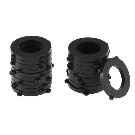 Uxcell 19mm OD 11mm ID 2mm Thick Nitrile Rubber Flat Washers with Outer Tab 20 Count