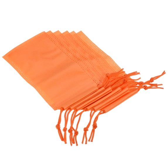 Uxcell 19x10cm Non-woven Fabric Drawstring Pouch Soft Storage Gift Bag Orange, 6 Pack