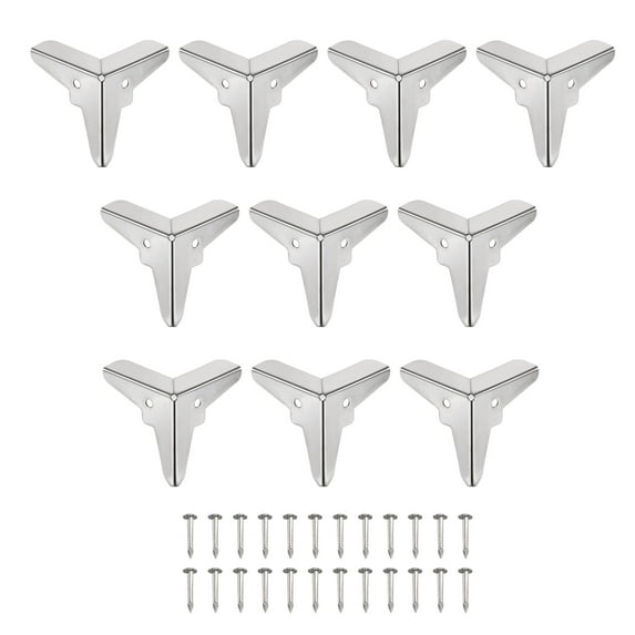 Uxcell 19x19x19mm Metal Box Corner Protectors Iron Silver Tone 20 Pack