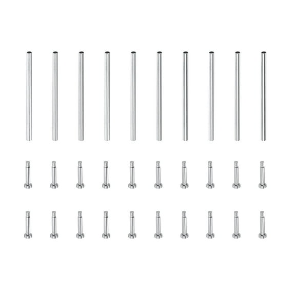 Uxcell 19x1mm Stainless Steel Tube Friction Pins Watch Strap Pressure Bars Pin with Rivet Ends Band Clasp Buckle 10Pack