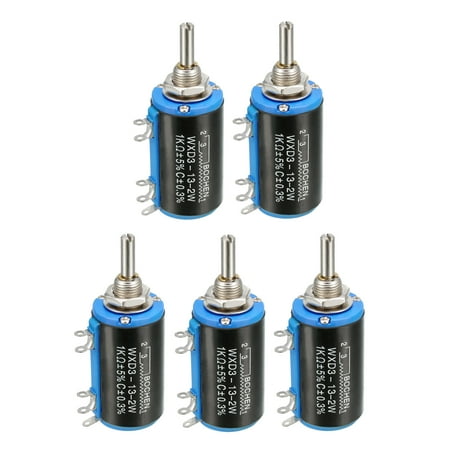 Uxcell 1K Ohm Adjustable Resistors Wire Wound Multi Turn Precision Potentiometer 5packs