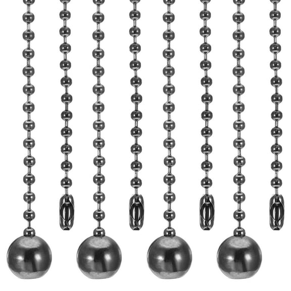Uxcell 1M 3.3ft Ceiling Fan Pull Chain, 4 Pcs Beaded Pulls Cord Extender Ball Pendant for Fan Light, Black