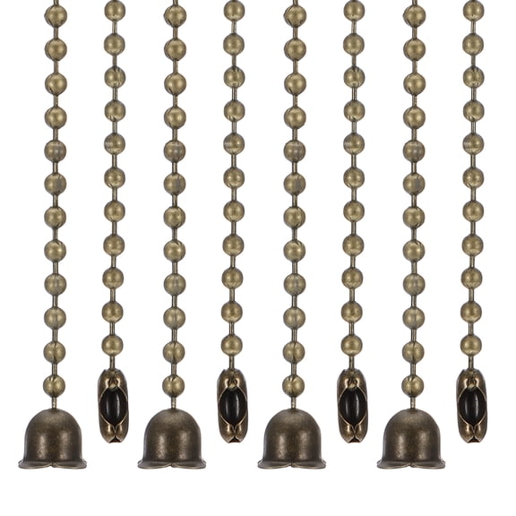 Uxcell 3.3ft Ceiling Fan Pull Chain 4 Pcs Beaded Pulls Cord Extender Flower Pendant for Fan Light Bronze