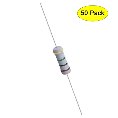 Uxcell 50Pcs 1W 1 Watt Metal Oxide Film Resistor Axile 1M Ohm ±5% Tolerance