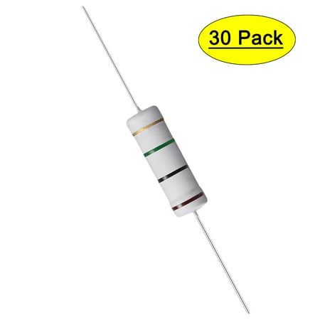 Uxcell 30Pcs 5W 5 Watt Metal Oxide Film Resistor Axile 1M Ohm ±5% Tolerance