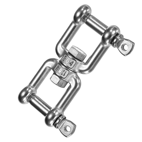 Uxcell 1PCS M12 304 Stainless Steel Jaw to Jaw Swivel Shackle 900KG Sailing Rigging/Camping/Marine