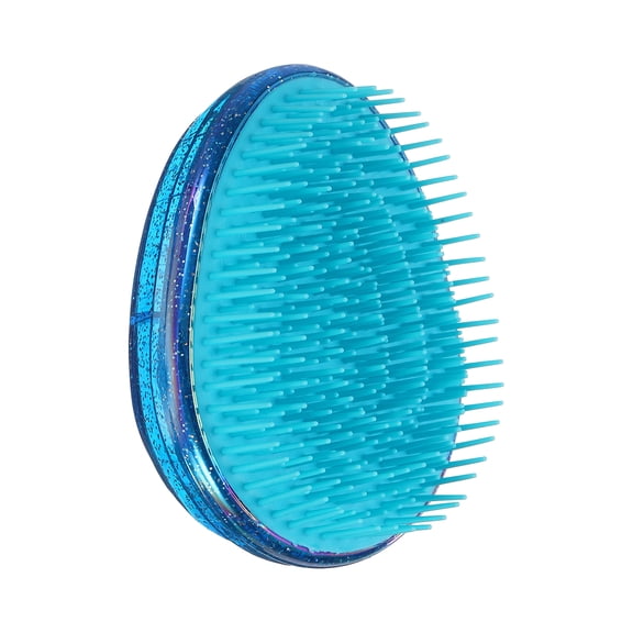 Uxcell 1Pack Detangling Hair Brush, Egg Shaped Palm Detangling Brush Mini Travel Detangler Hairbrush for Wet Dry Hair Glide Through Tangles Curly Long Thick Massage Home Portable, Blue