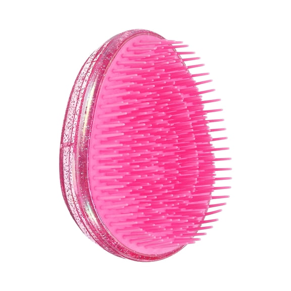 Uxcell 1Pack Detangling Hair Brush, Egg Shaped Palm Detangling Brush Mini Travel Detangler Hairbrush for Wet Dry Hair Glide Through Tangles Curly Long Thick Massage Home Portable, Pink