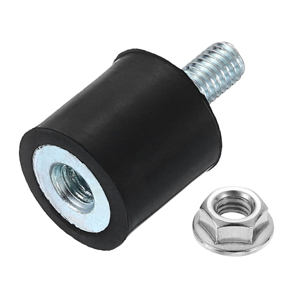 Uxcell 1Pack M5x12mm Rubber Mounts, 15x15mm(DxH) Rubber Studs Shock Absorber Mount with Nut