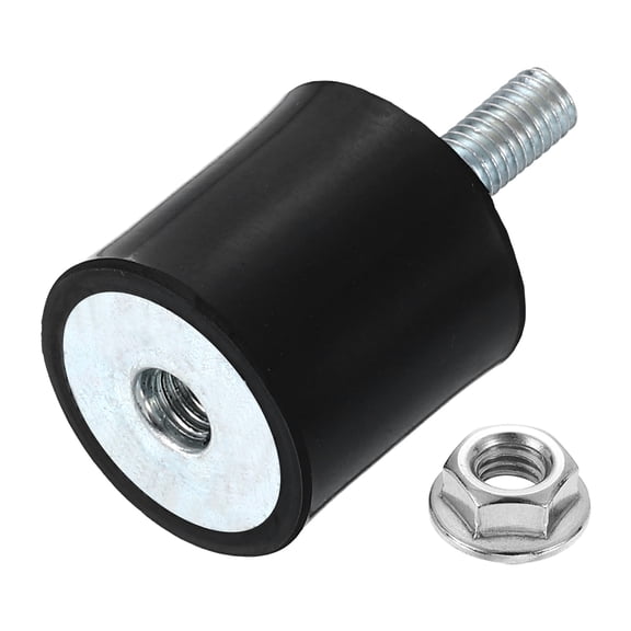 Uxcell 1Pack M5x15mm Rubber Mounts, 20x20mm(DxH) Rubber Studs Shock Absorber Mount with Nuts
