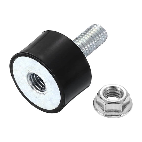 Uxcell 1Pack M8x20mm Rubber Mounts, 25x15mm(DxH) Rubber Studs Shock Absorber Mount with Nuts