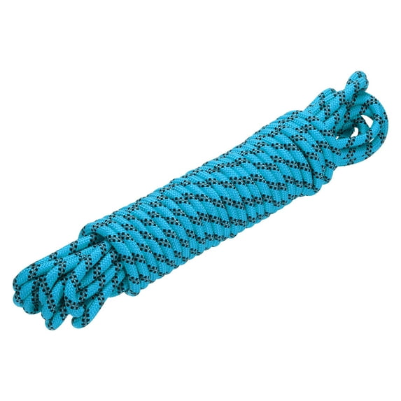 Uxcell 1Pc Polypropylene Rope Diamond Braid Nylon Cord High Strength 3/8" x 50ft Blue, Black