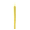 thumbnail image 1 of Uxcell 1Pc Stainless Steel Tweezers Long Handle Curved Serrated Tip Yellow, 1 of 6