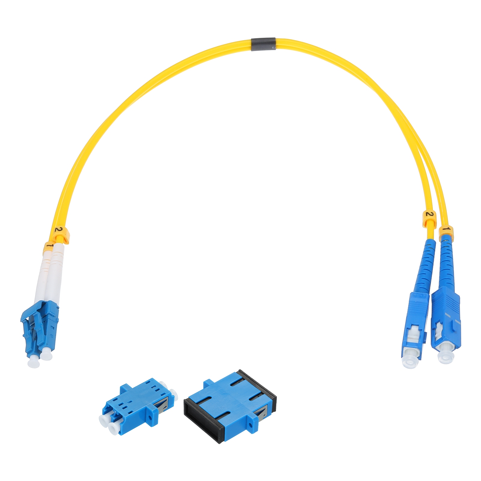 Uxcell 1Pcs 1Ft LC-SC/UPC Fiber Optic Patch Cable Single Mode Duplex ...
