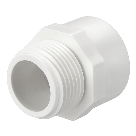 Uxcell 1Pcs 3" UPVC Pipe Fitting, SCH40 (Male Thread x SOC) NPT Male Thread Adapter, UPVC Slip Coupling Connector for Furniture Assembly, Irrigation System, White