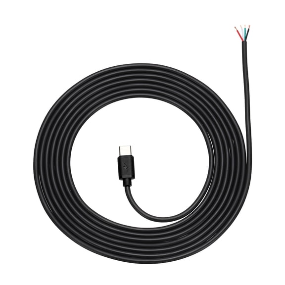 Uxcell 1Pcs 3m/9.84Ft USB C Pigtail Cable, 5V 2.4A Type C Male Plug to 4 Pin Bare Wires Open End Power Data Cord for DIY Equipment Replace Repair, LED Lamp, Fan, Black