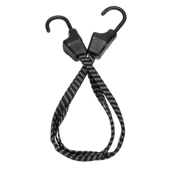 Uxcell 1Pcs Bungee Cord with Hooks 24" Rubber Bungee Cords for Outdoor Camping Straps, Green White