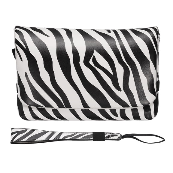Uxcell 1Pcs Digital Camera Storage Bag, Nylon Polyester Multi-Purpose Small Portable Storage Bags for Photography CCD Machine Women Men Travel Cosmetic Clutch Purse, Black and White