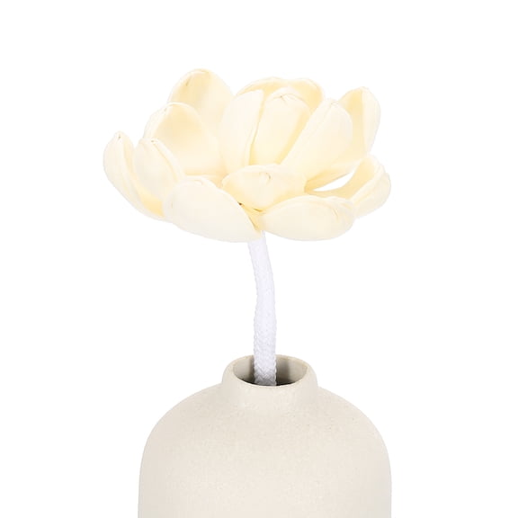 Uxcell 1Pcs Flower Scent Diffuser Sticks, 7.1 Inch Natural Oil Aroma Reed Diffuser Stick with Aromatherapy Lotus Flowers and Cotton Wick Decoration for Home Bathroom Meeting Room, White