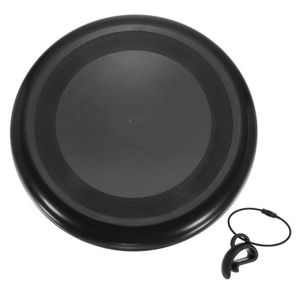 Uxcell 1Pcs Flying Discs Set, 9 Inch Plastic Sports Waterproof Flying Discs Beach Sand Sport Ring Anti-Slip Grip with Clips & Black-Fitting for Outdoor/Garden/Backyard /Dog Training