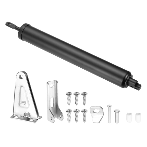 Uxcell 1Pcs Pneumatic Storm Door Closer, Metal Automatic Heavy Duty Fire Door Shock, Adjustable Window Closer Safety Closure with Hold Open Feature for Screen, Security Doors, Black