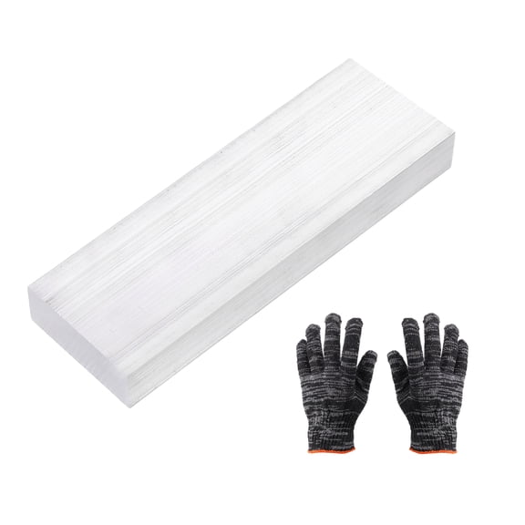 Uxcell Square Aluminum Flat Bar, 13/32" Thickness 1-31/32" Width 6" Length Square 6061 Aluminum Flat Plate, 18 x 50 x 153mm Solid Mill Stock with Gloves