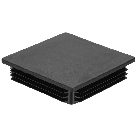 Uxcell 1Pcs Square Plastic Plugs, 4.7x4.7"(120x120mm) Fits 0.03-0.08''(0.8-2mm) Wall Thickness, Tubing End Caps Insert End Caps for Furniture Legs Fence Posts Industrial Tubing, Black