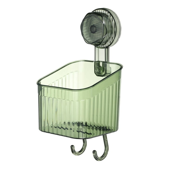 Uxcell 1Pcs Suction Cup Shower Caddy with Hooks, 3.7 Inch Suction Cup Shower Organizer Shelf Wall Mount Dispenser Rack Storage Shelf for Bathroom Kitchen, Green