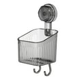 thumbnail image 1 of Uxcell 1Pcs Suction Cup Shower Caddy with Hooks, 3.7 Inch Suction Cup Shower Organizer Shelf Wall Mount Dispenser Rack Storage Shelf for Bathroom Kitchen, Grey, 1 of 7