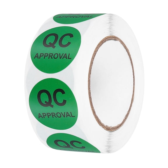 Uxcell 1Roll 500Pcs QC Approval Labels, 1 Inch Inventory Quality Control Stickers
