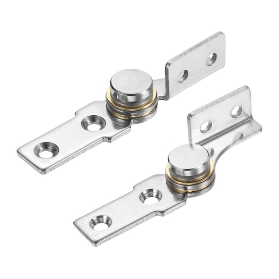 Uxcell 1Set 0.5 N.M Torque Shaft Hinges, 360 Degree 304 Stainless Steel Damping Flip Hinge for Folding Table, Windows, Doors, Wardrobe, Cabinets, Boxes, Silver
