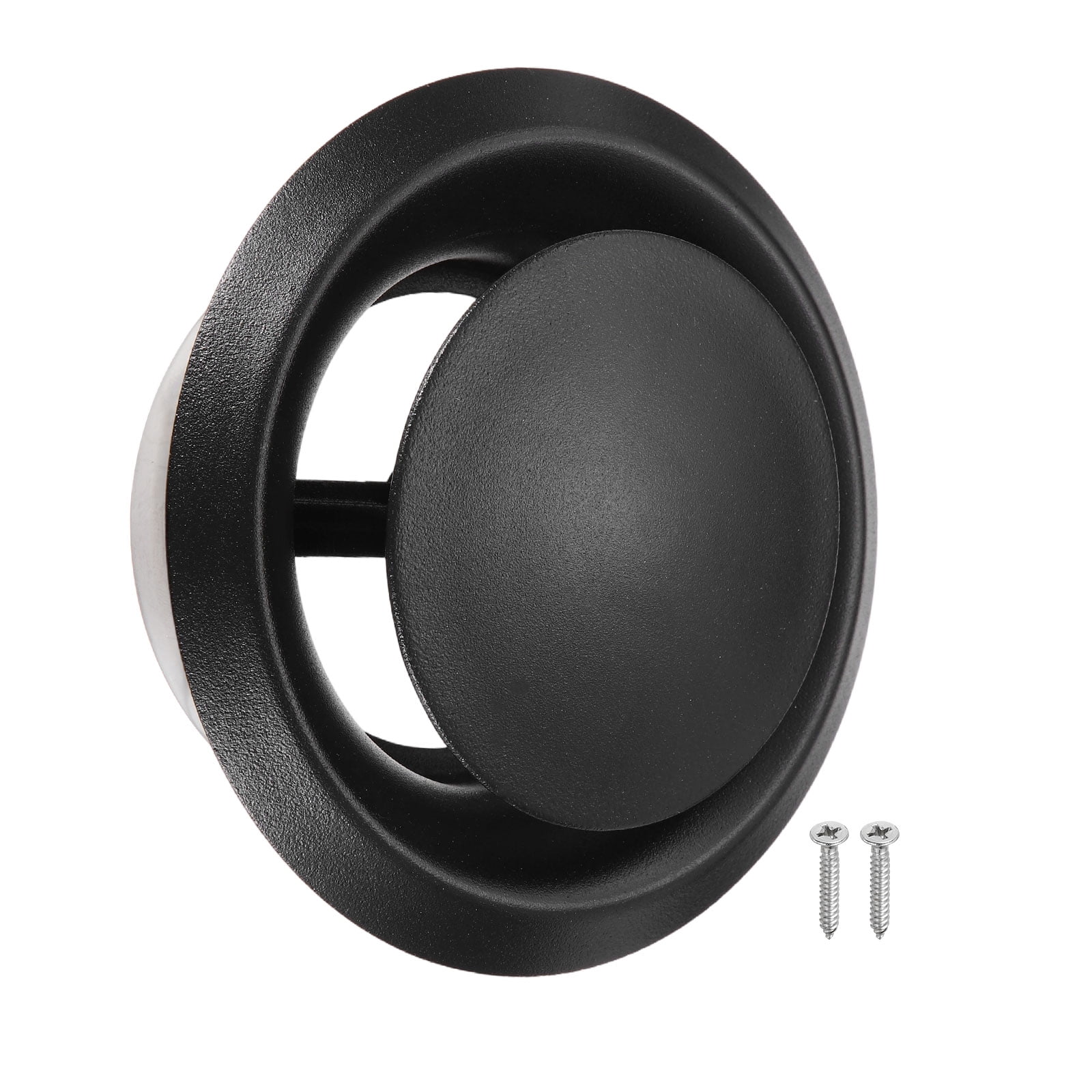Uxcell 1Set 4 Inch Round Ceiling Diffuser, 304 Stainless Steel Adjustable Wall Air Vent Diffuser Vent Duct Cover Exhaust Supply for Kitchen Bathroom Garage, Black