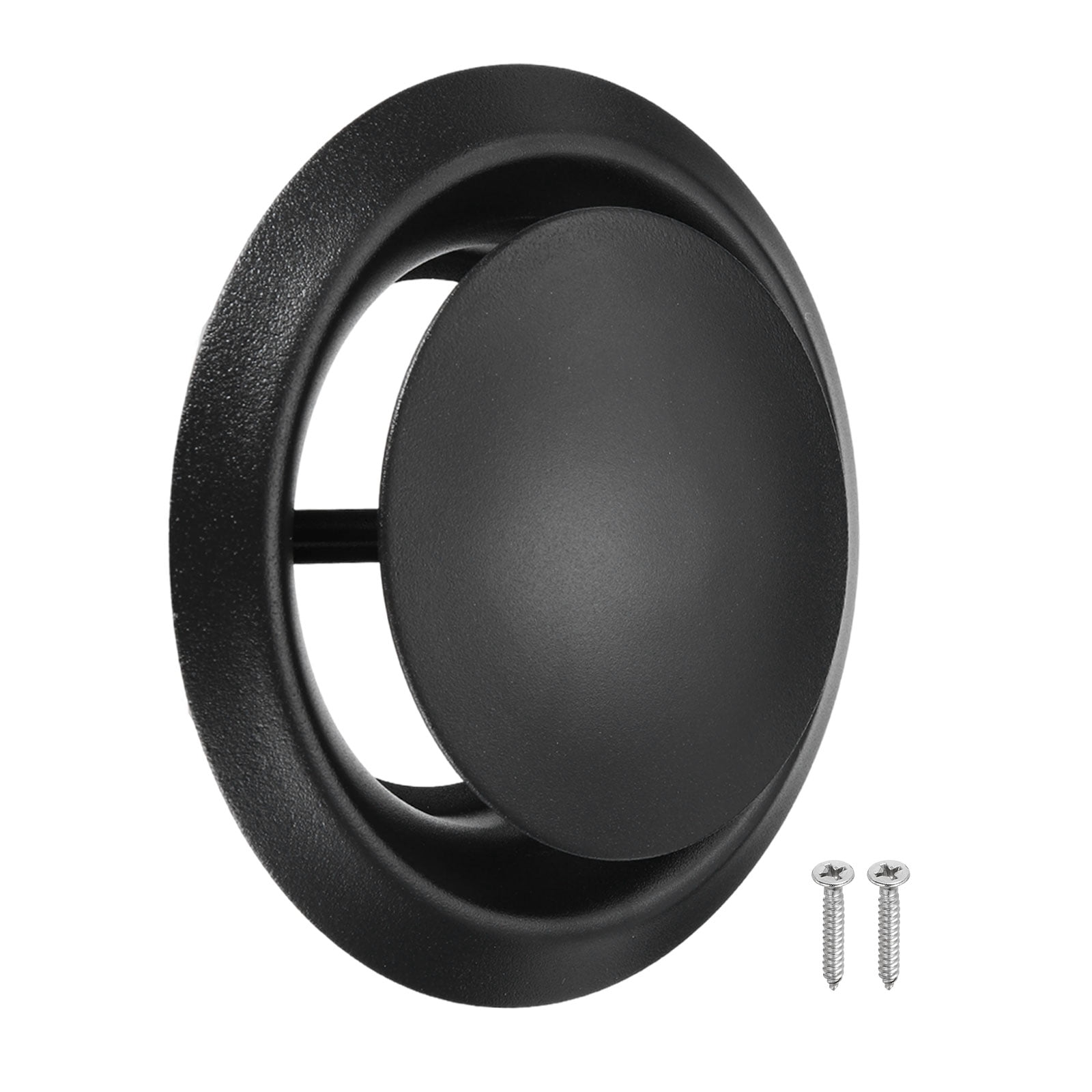 Uxcell 1Set 5 Inch Round Ceiling Diffuser, 304 Stainless Steel Adjustable Wall Air Vent Diffuser Vent Duct Cover Exhaust Supply for Kitchen Bathroom Garage, Black