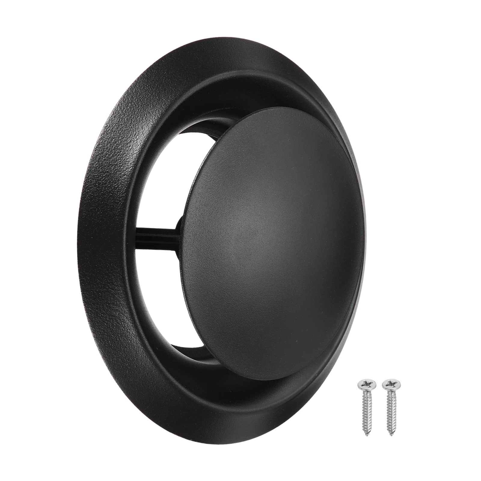 Uxcell 1Set 6 Inch Round Ceiling Diffuser, 304 Stainless Steel Adjustable Wall Air Vent Diffuser Vent Duct Cover Exhaust Supply for Kitchen Bathroom Garage, Black