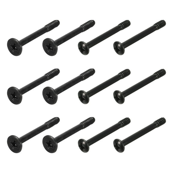 Uxcell 1Set Computer Case Fan Screws 1.18"L PC Reducing Vibration Screws Housing Radiator Screws Fans Flat Round