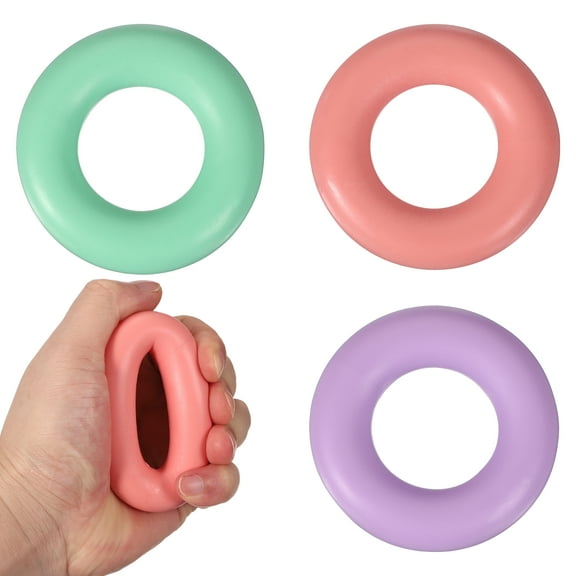 Uxcell 1Set Grip Strength Trainer Rings, Portable Hand Grip Strengthener Finger Forearm Strengthener - Fitting for (Athletes/Rock Climbing/Fitness), 2.8" & 30LB,40LB,50LB & Assorted Color