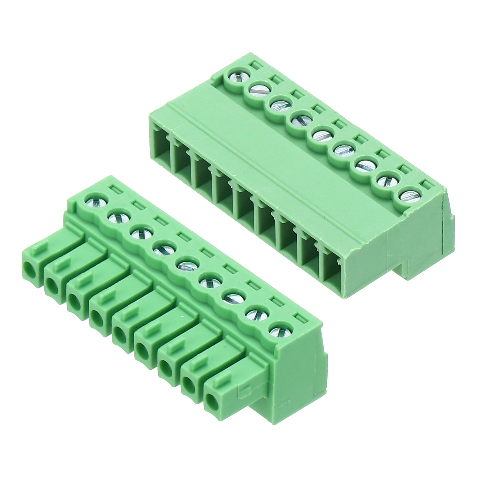 Uxcell 1Set PCB Terminal Block, 300V 8A Male&Female 9 Positions 3.81mm ...