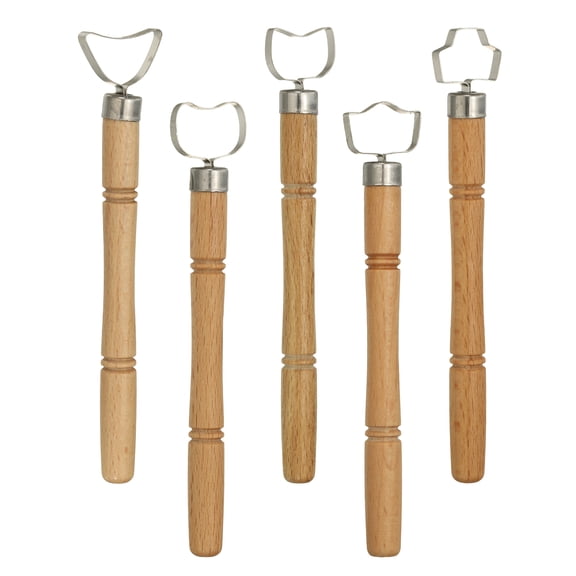 Uxcell 1Set Pottery Handle Making Tool, Pottery Cup Handle Shape Sculpture Scraper Clay Carving Trimming Clay Extruder Tool for Cup Making Ceramic Craft (5 Style)