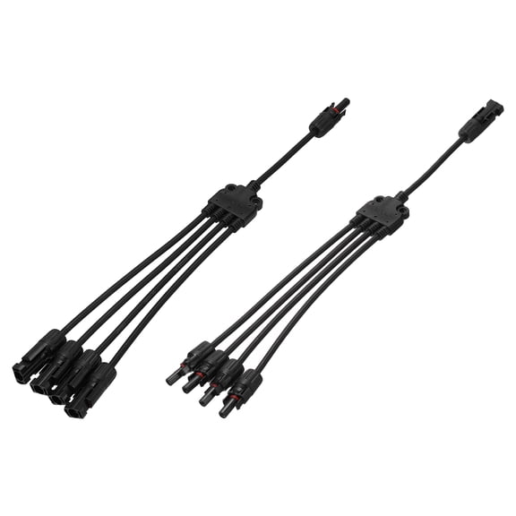 Uxcell 1Set Solar Panel Connector 4 to 1 Y Branch Parallel Adapter for Solar Power Systems