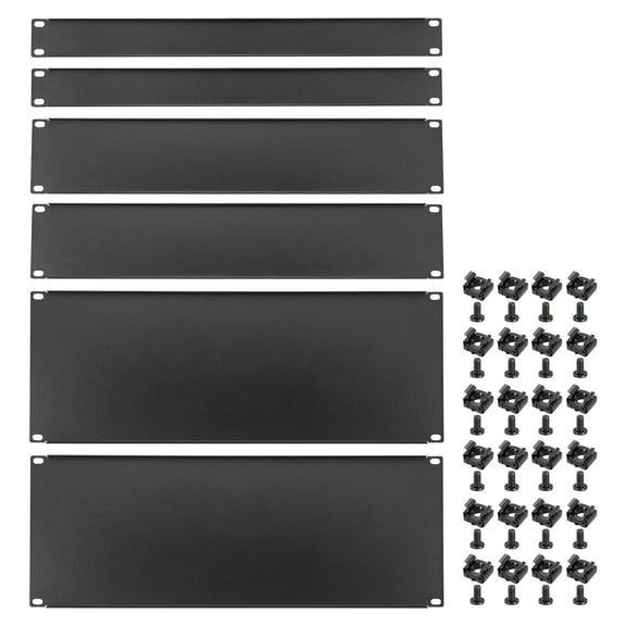 Uxcell 1U,2U,4U Blank Panel Metal Rack Mount, 19 Inches, 2 Set Filler Panel Mount Spacer Rack Blanking Panel Kit