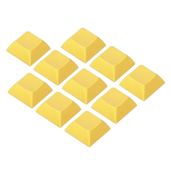 Uxcell 1U Blank Keycaps PBT Universal Keyboard Replacement Accessories for MX Mechanical Keyboard, Yellow 10 Pack