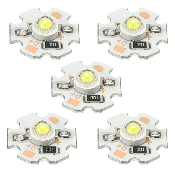 Uxcell 1W 110lm 6000-6500K 20mm 5VDC COB LED Light Chip Beads Energy Saving Bulb White 5 Pack