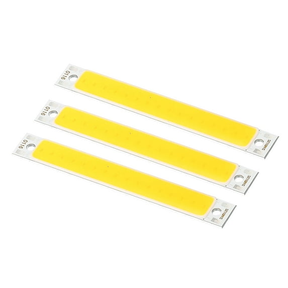 Uxcell 1W DC 3 3.7V LED Chip Bulb,Aluminum COB Lamps Bulb Warm White Light 3000K 100LM 300mA 60x8mm for Home Reading 3 Pack