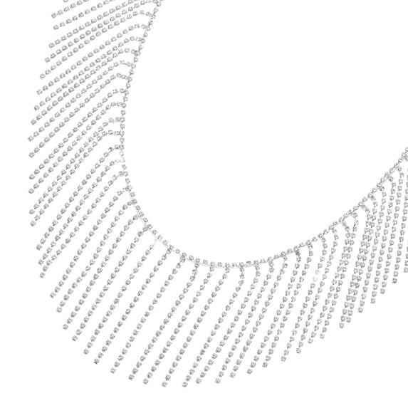 Uxcell 1Yard Rhinestone Fringe Trim,Diamond Crystal Tassel Fringe Trim for DIY Crafts,Bridal Decorations,Bags Decoration